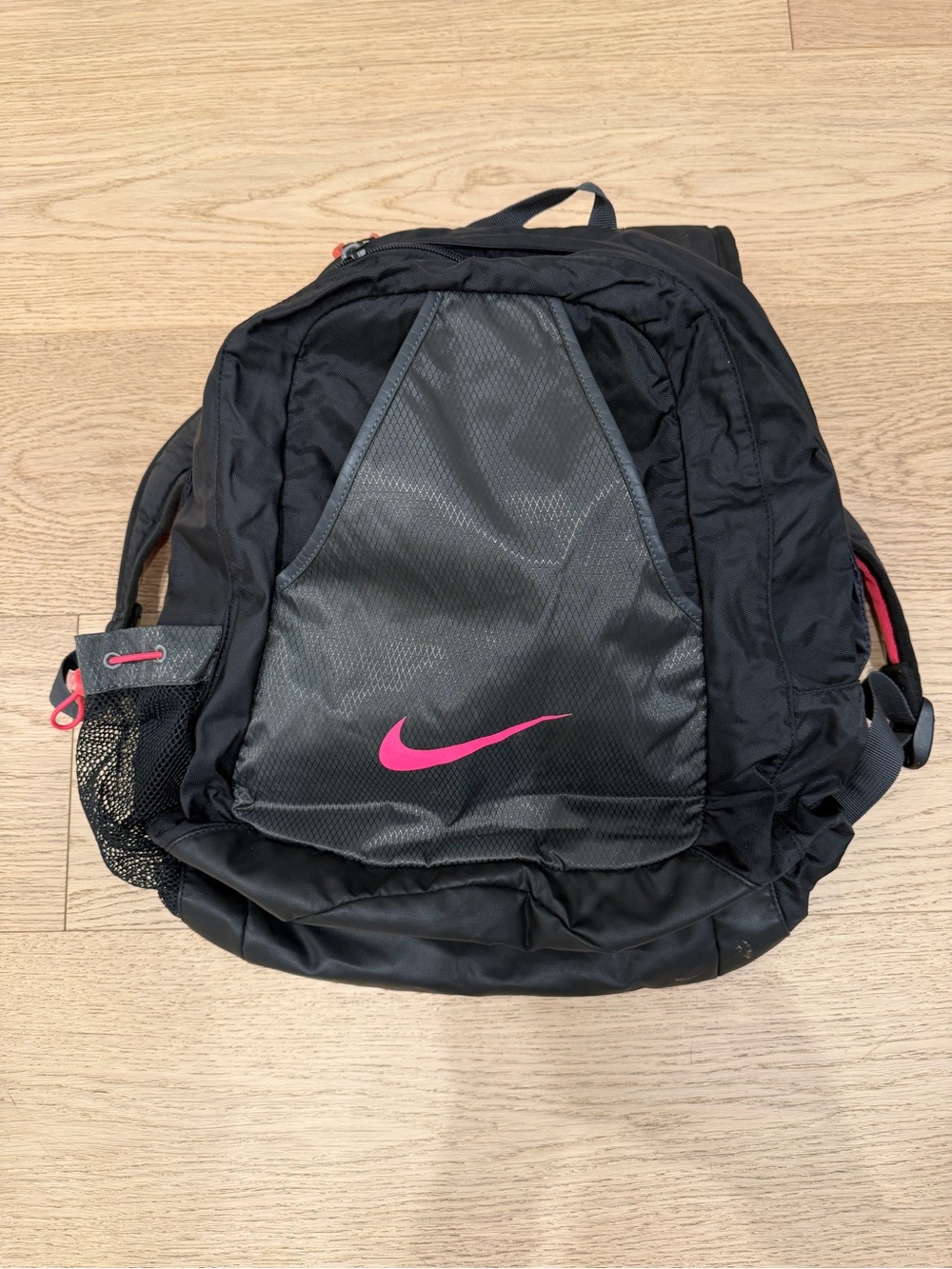 Nike Black Backpack with Pink Swoosh